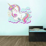 Παιδικό Αυτοκόλλητο Τοίχου - Μονόκερος 01